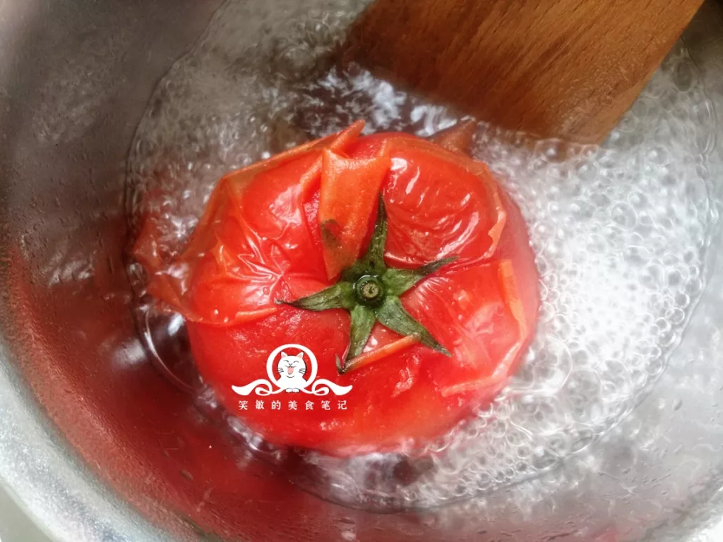 boil tomato then peel it